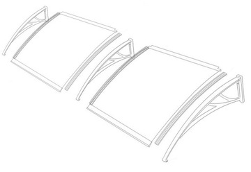 Навес над дверью, крыша 400х80, поликарбонат коричневый.