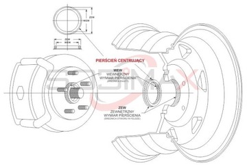 Pierścienie centrujące HONDA LAND ROVER 76.1 64.1