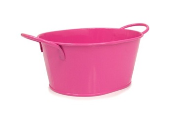 MISKA MISECZKA OSŁONKA doniczka METAL różowa 15 cm