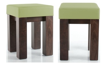 Taboret MODERN drewniany tapicerowany stołek pufa