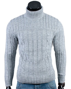 Gruby GOLF Sweter MA22 Szary__XL_PRODUKT_PL