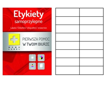 ETYKIETY SAMOPRZYLEPNE A4 105X37 100 ARKUSZY MEMO