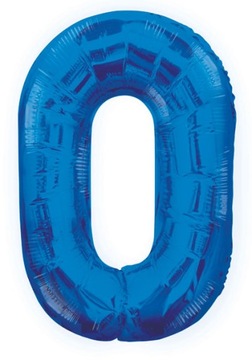 Balon foliowy cyfra 0 ZERO Urodziny niebieski 100