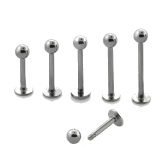 Labret ze stali chirurgicznej z kulką - 10 mm