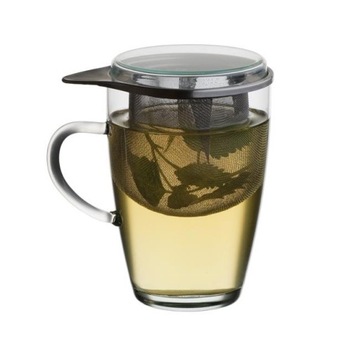 SZKLANKA 350ml z zaparzaczem do HERBATY z pokrywką