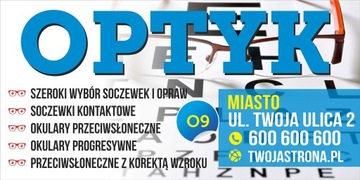 Baner reklamowy Reklama - Optyk Okulista 3x1m