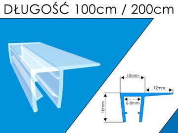 2M Uszczelka do kabiny prysznicowej bezbarwna do drzwi szklanych 6 7 8 mm