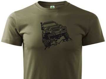 WYGODNA KOSZULKA MILITARNA NADRUK JEEP OFF ROAD S