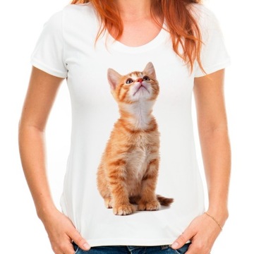 Koszulka z kotem kotkiem rudym bluzka t-shirt -XL