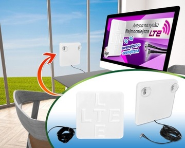Комнатная антенна 3G 4G 5G LTE 14dBi ALCATEL HH71V1 CRC9 TS9 TWIX белая 3м