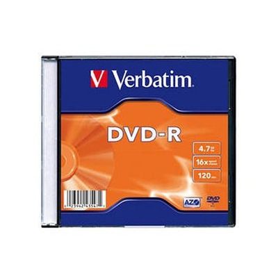 Płyta DVD-R VERBATIM SLIM 4.7GB x16 Matt Silver 43