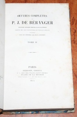 DZIEŁA P. J. BERANGERA w j. francuskim 1834 T. II