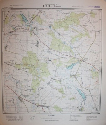 MAPA SZTAB GENERALNY WP TRZEPNICA KROSNO TEKLIN WYD. TYMCZASOWE TAJNE 1956