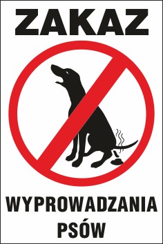 Tabliczka na słupku Z02s zakaz wyprowadzania psów