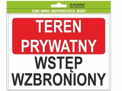 AUTOCOLLANT NALEPKA TEREN PRYWATNY WSTEP WZBRONIONY - milautoparts-fr.ukrlive.com