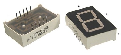 Wyświetlacz LED 7-segmentowy 1x20mm czerwono-zielony WS120RGL - 2 sztuki