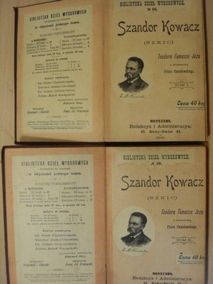 Zygmunt Miłkowski SZANDOR KOWACZ Teodor Tomasz Jeż 1898 tom I i II