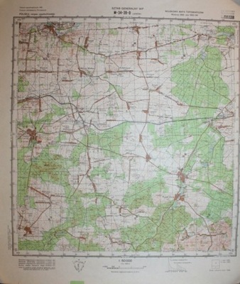 WOJSKOWA MAPA TOPOGRAFICZNA SZTAB GENERALNY WP JANÓW OLSZTYN CHOROŃ TAJNE