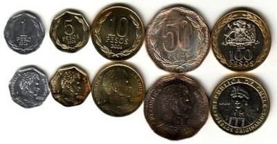 CHILE zestaw 5 monet
