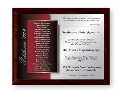 PODZIĘKOWANIA dla PROFESORA PROMOTORA OPIEKUNA