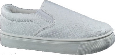 ECRU wsuwane Trampki Slip-on eko-SKÓRA węża r. 32