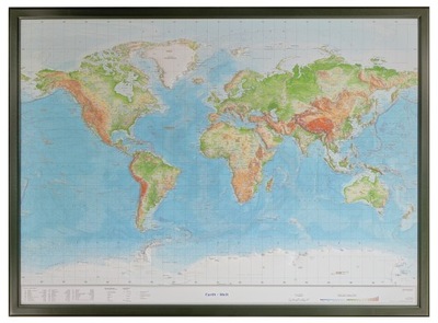 ŚWIAT 3D! MAPA PLASTYCZNA / TRÓJWYMIAROWA W RAMIE