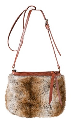TORBA SMALL FUR SHOULDER BAG CAMEL BARTS