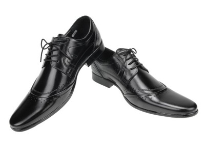 EKSKLUZYWNE SKÓRZANE BUTY DO GARNITURU 1342 nr 47