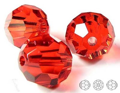 5000 Swarovski Round 6mm Light Siam 5szt