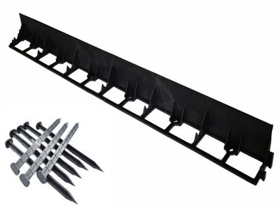 Obrzeże trawnikowe ogrodowe plastikowe 45mm 40m + 150 kotew