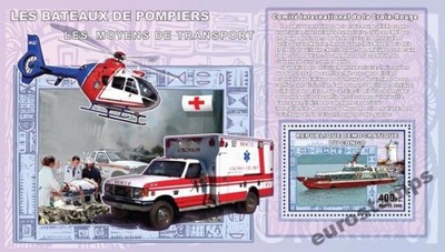 STRAŻ POŻARNA statki helikoptery Congo bl CDR0717c