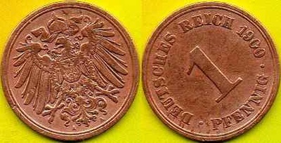 NIEMCY 1 Pfennig 1900 r. A