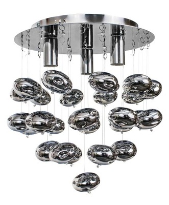 Lampa sufitowa żyrandol glamour srebrny połysk