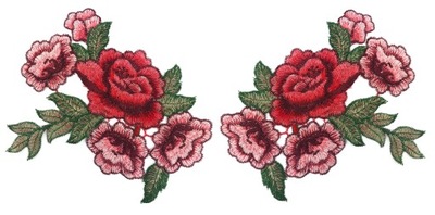 Komplet naszywka róża kwiaty haft 18cm - 2 sztuki