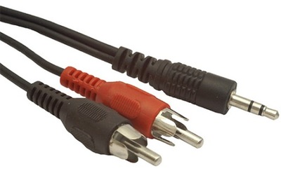 Kabel audio 1,5m mini JACK 3,5mm - 2xCINCH RCA M/M