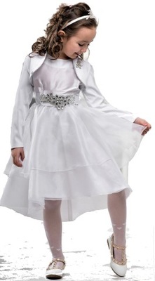 KIDS VOGA ITALIA Biała sukienka i bolerko 98 104