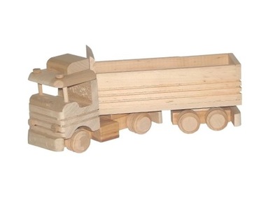 Drewniana ciężarówka z naczepą TIR