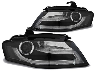 LAMPS FRONT AUDI A4 B8 04.08-11 GRILLES DRL BLACK - milautoparts-fr.ukrlive.com