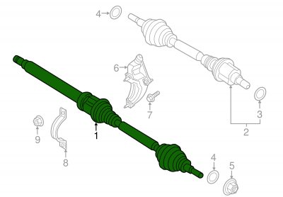 Приводной вал правая перед ford fusion 13-17 фото №1