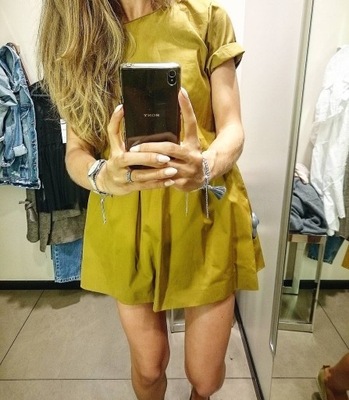 SUKIENKA KOMBINEZON OLIWKOWA NEW KHAKI ZARA 34/XS