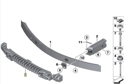 GAUCHE STREFA ZGNIOTU POUTRES AVANT BMW X3 MODÈLE F25 - milautoparts-fr.ukrlive.com