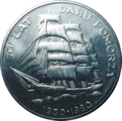 Moneta 20 zł złotych Dar Pomorza 1980 r piękna