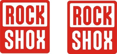ROCK SHOX czerwone naklejki na biały amortyzator