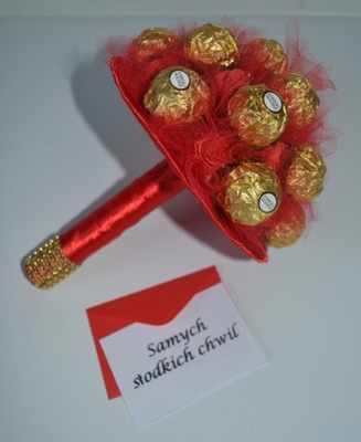 Słodki bukiet z cukierków dzień kobiet GRATIS