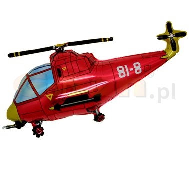 Balon foliowy HELIKOPTER czerwony ratunkowy