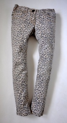 NEXT Spodnie Jeansowe 128cm 8l Rurki SKINNY Cętki