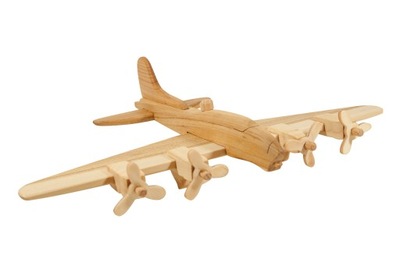 DREWNIANY SAMOLOT B-17 wojskowy BOMBOWIEC MODEL PL ruchome śmigła