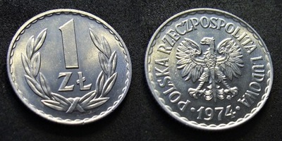 q 1 złoty 1974 stan menniczy ,e-kriss