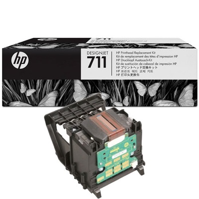 Głowica HP 711 C1Q10A +4x tusz T120 T520 od RĘKI