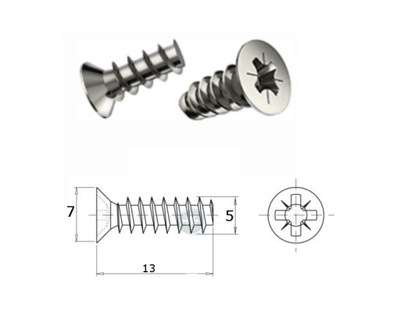 Wkręt euro do szuflad 5.0 x 13 100szt.